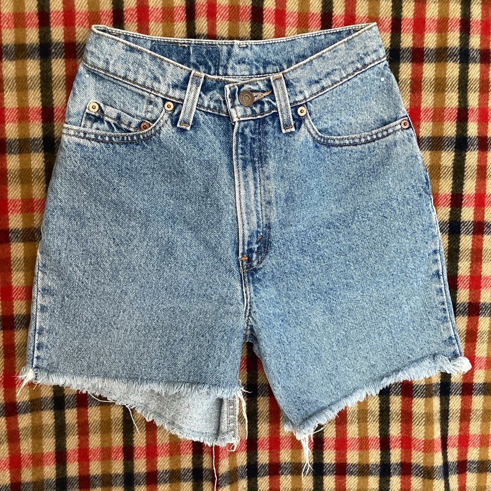 Levi's Light Blue High-Waist Cutoff Jean Shorts